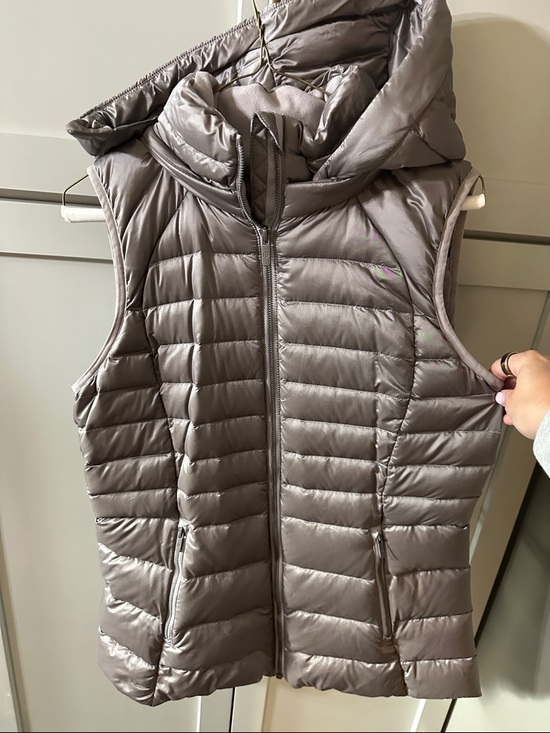 lululemon athletica Jackets & Blazers - Lululemon Quilted Hooded Vest - shiny moonbeam Taupe